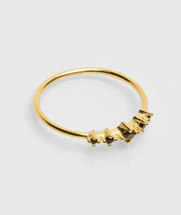 Bague 5 Zircons Noir^Une A Une Best