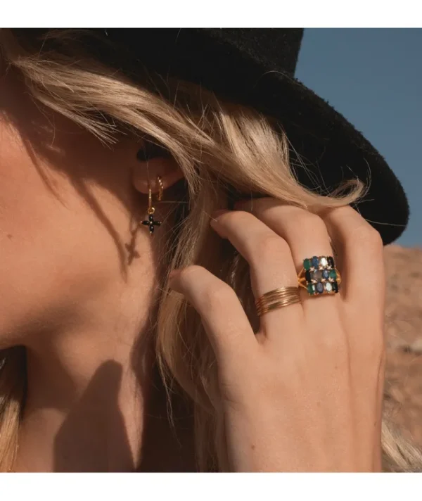 Bague Bolivia Onyx Noir^Une A Une Fashion