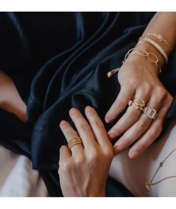 Bague crystal blanc^Une A Une Discount