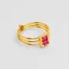 Bague Crystal Triple Fuchsia^Une A Une Outlet
