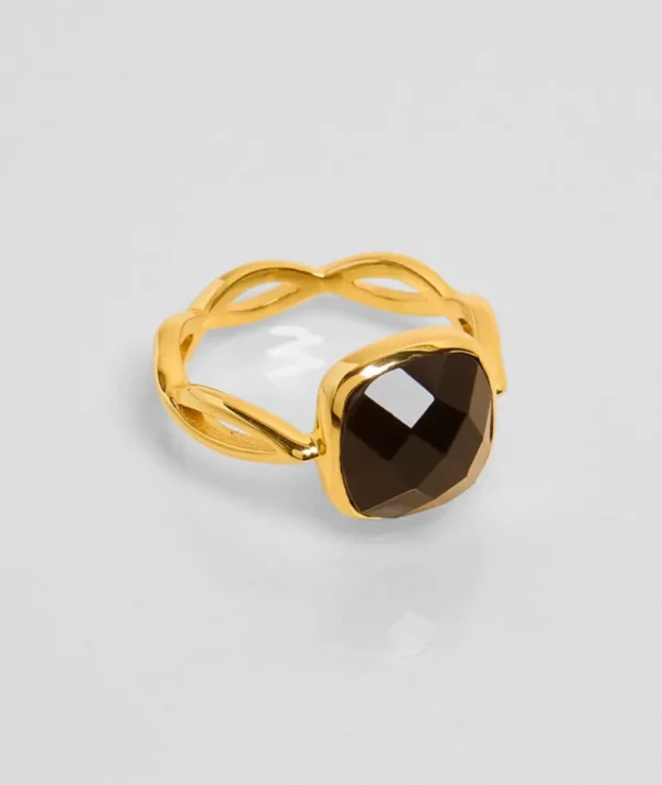 Bague La Tresse Onyx Noir^Une A Une Outlet