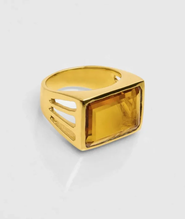 Bague Pondichery Rectangle Citrine^Une A Une Sale