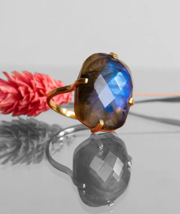 Bague Rectangle Labradorite^Une A Une Hot