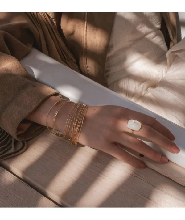 Bague Rectangle Nacre^Une A Une New