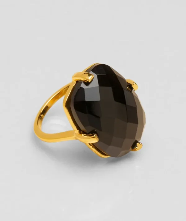 Bague Rectangle Onyx Noir^Une A Une Discount