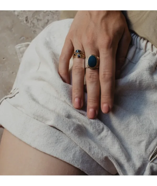 Bague trois crystal noir^Une A Une Online