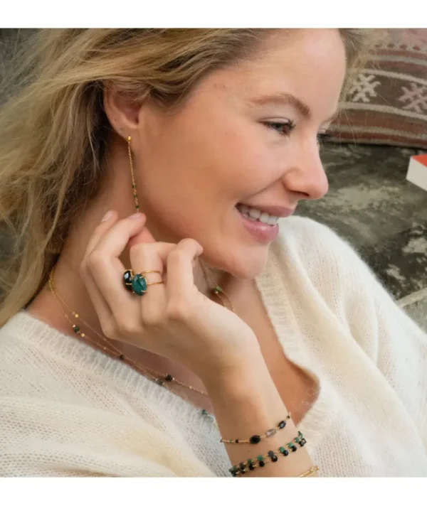 Boucles d'oreilles Asha Hématite^Une A Une Outlet
