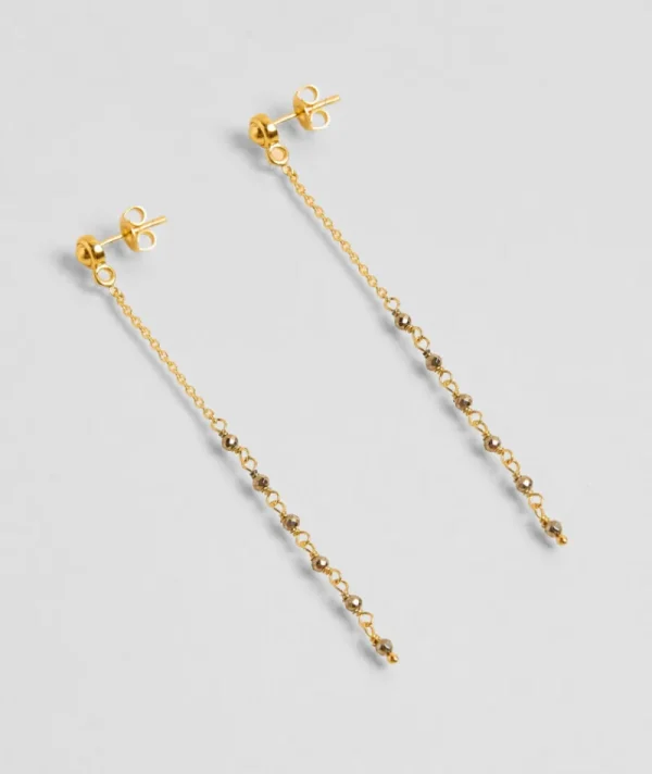 Boucles d'oreilles Asha Pyrite^Une A Une Clearance