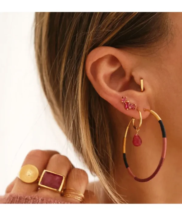 Boucles d'oreilles Goutte Rubis^Une A Une Discount