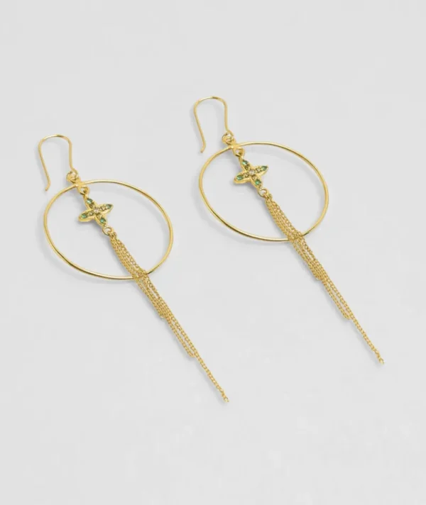 Boucles d’oreilles Inde Flower Émeraude^Une A Une Sale