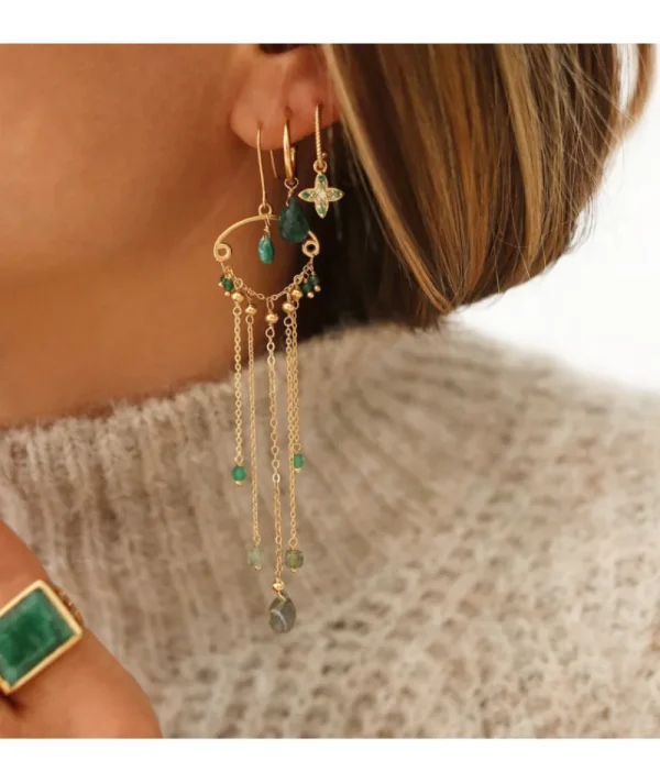 Boucles d'oreilles Multi Goutte Emeraude^Une A Une Online