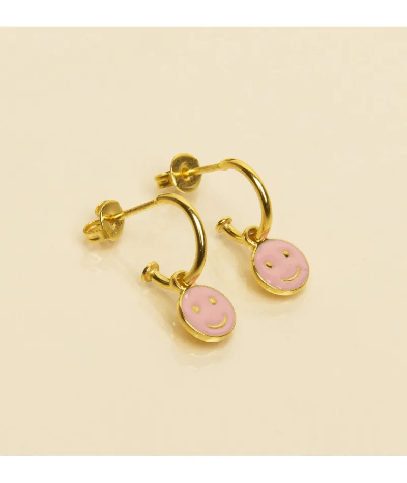 boucles_smiley_rose_fluo_0.webp Boucles Smiley Rose Fluo^Une A Une Outlet