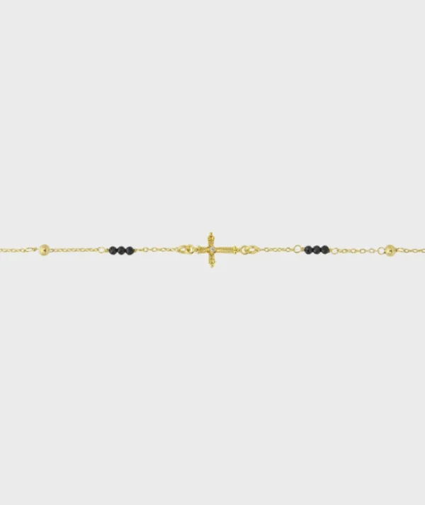 Bracelet Goa Croix Onyx Noir^Une A Une Clearance