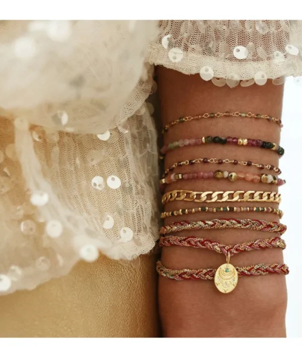 Bracelet inde bordeaux^Une A Une Outlet