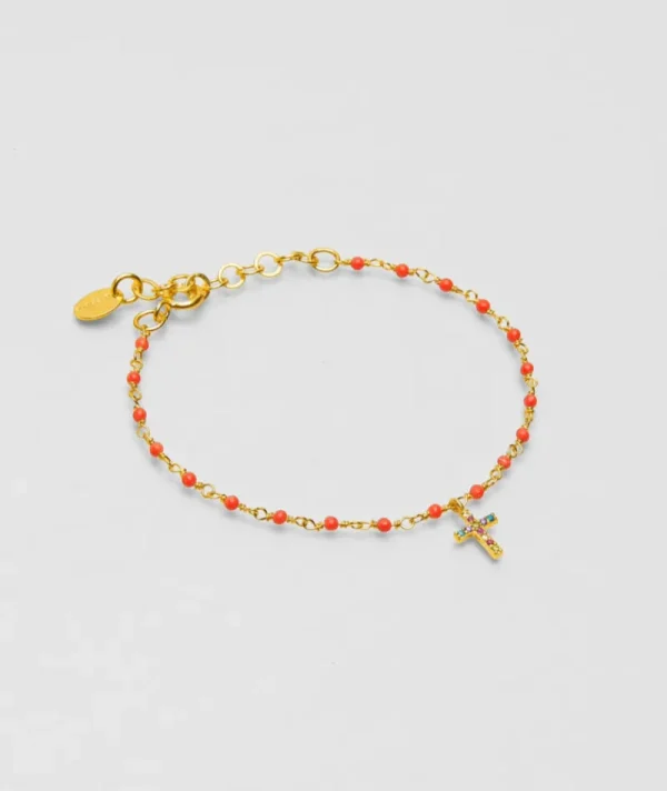 Bracelet inde croix corail^Une A Une Best