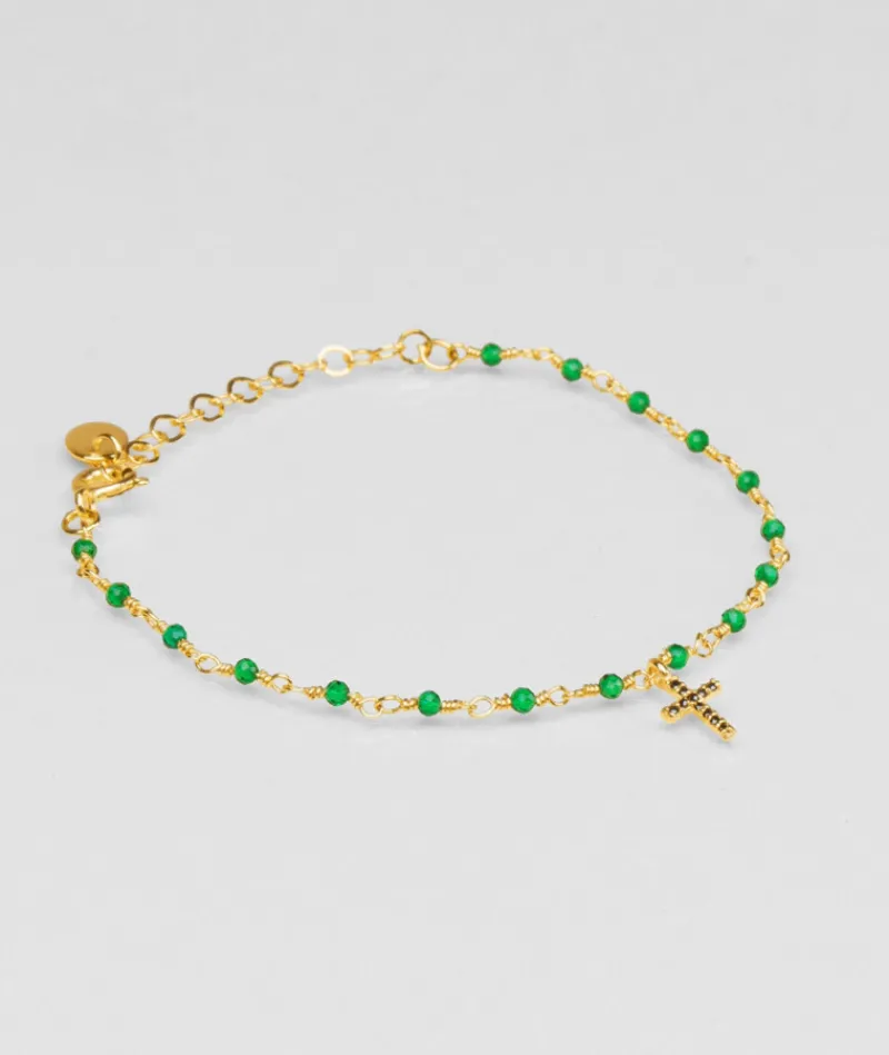 bracelet_inde_croix_emera_0.webp Bracelet inde croix emeraude^Une A Une Online