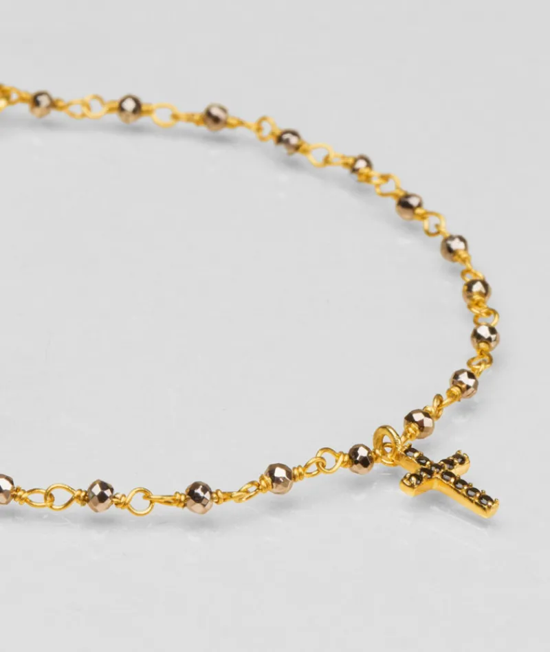 bracelet_inde_croix_pyrit_1.webp Bracelet inde croix pyrite^Une A Une Fashion