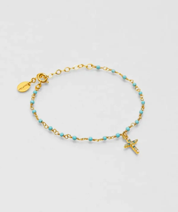 Bracelet inde croix turquoise^Une A Une Best