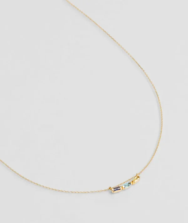 Collier Baguette 3 Crystal Bleu^Une A Une Sale