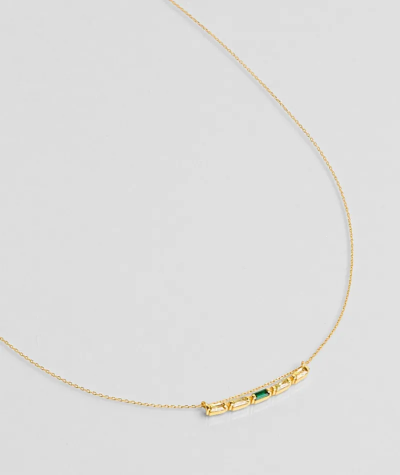 collier_baguette__crystal_0-2.webp Collier Baguette 5 Crystal Vert^Une A Une New