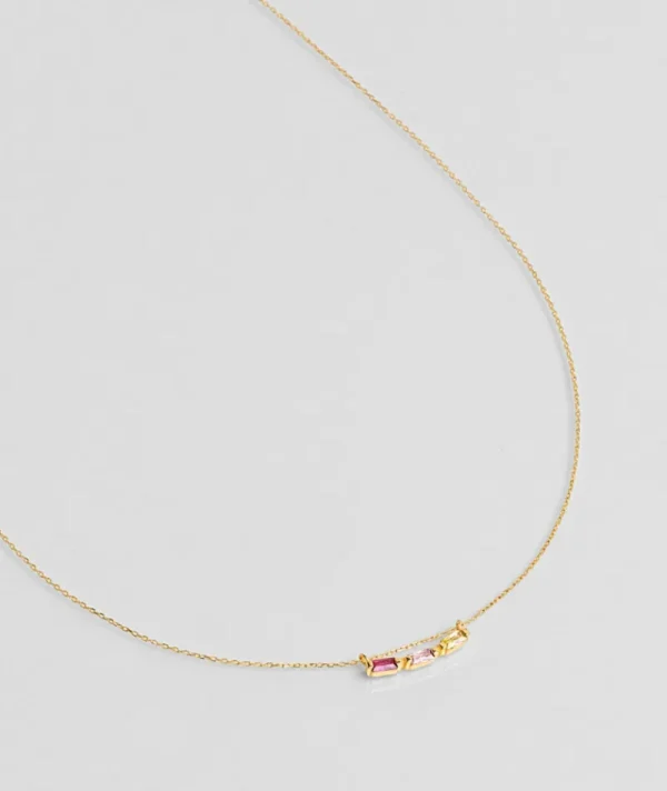 Collier Baguette 3 Crystal Rose^Une A Une Sale
