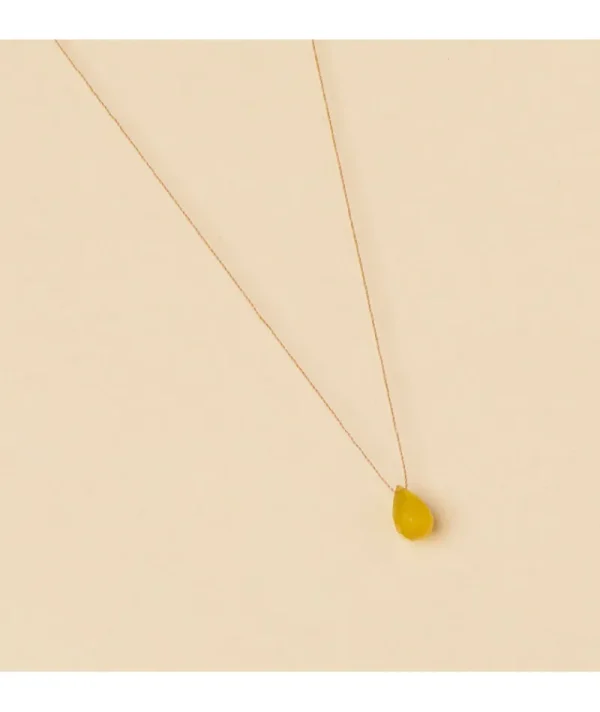 Collier Goutte Calcédoine Jaune^Une A Une Clearance