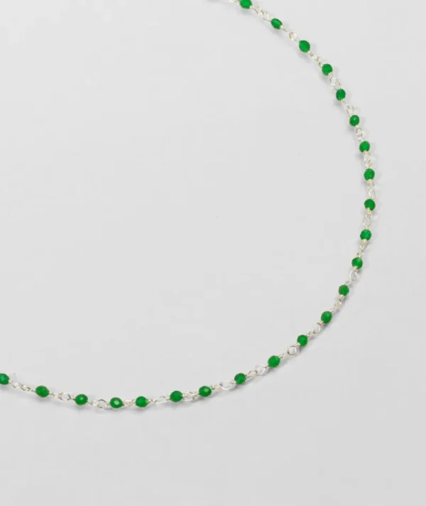 Collier inde argent emeraude^Une A Une Outlet