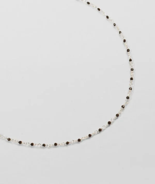 Collier inde argent onyx noir^Une A Une Outlet