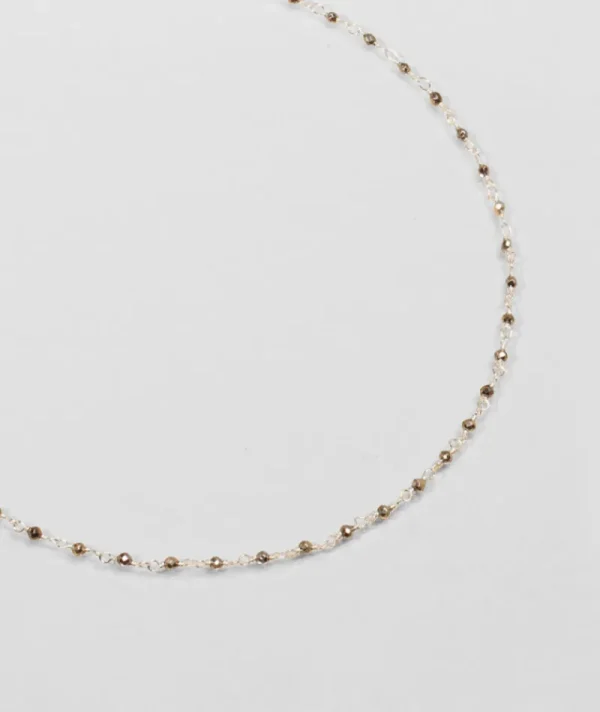 Collier inde argent pyrite^Une A Une Fashion