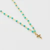 Collier inde croix lagon turquoise^Une A Une Best