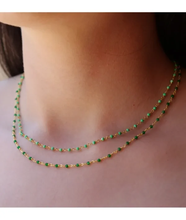 Collier inde emeraude^Une A Une Online