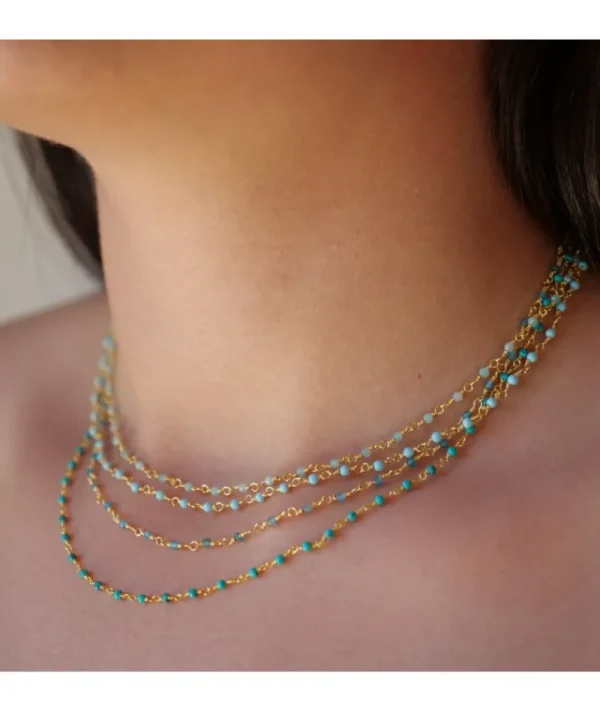 Collier inde turquoise^Une A Une Sale