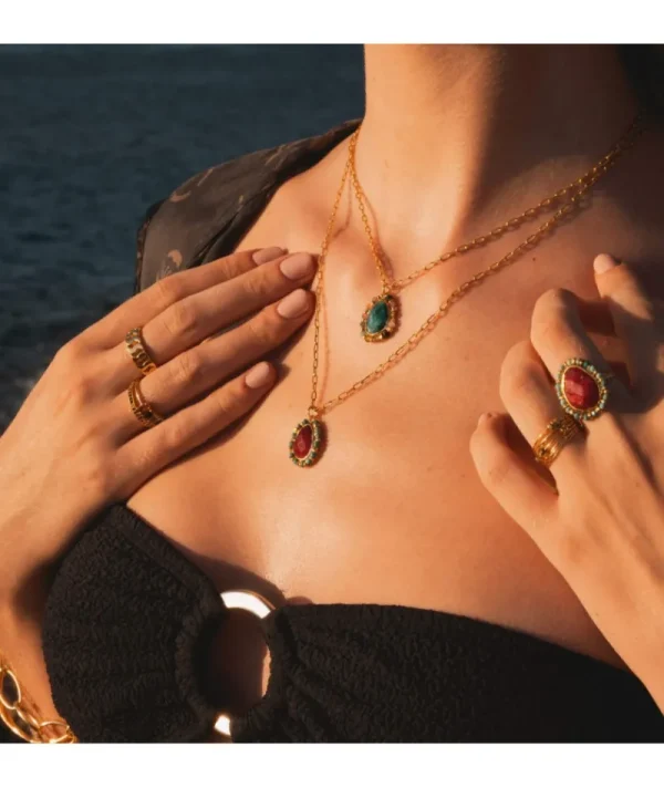 Collier Jaipur Blossom Pierre De Lune^Une A Une Discount