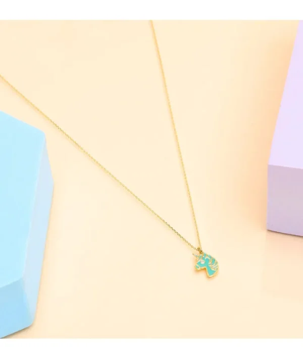 Collier licorne turquoise^Une A Une Hot