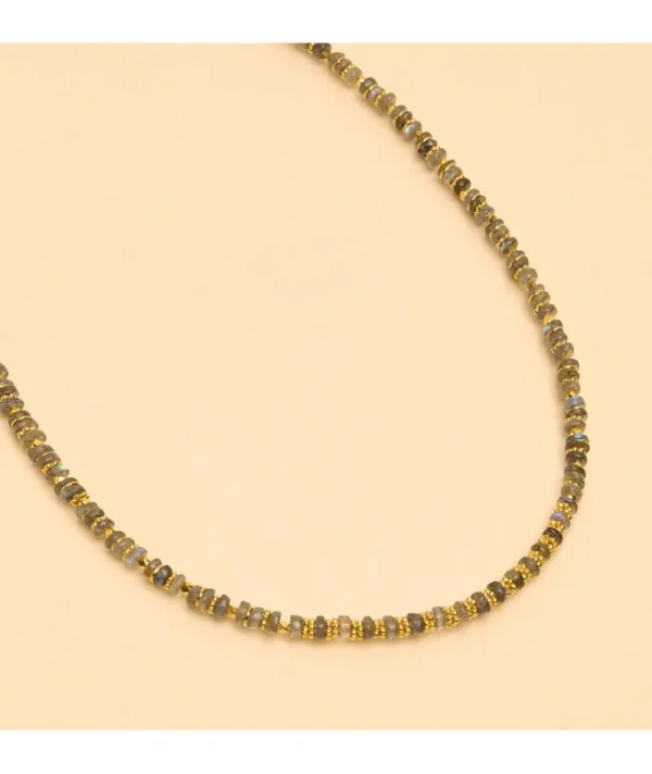 Collier Mala Pierres Labradorite^Une A Une Fashion