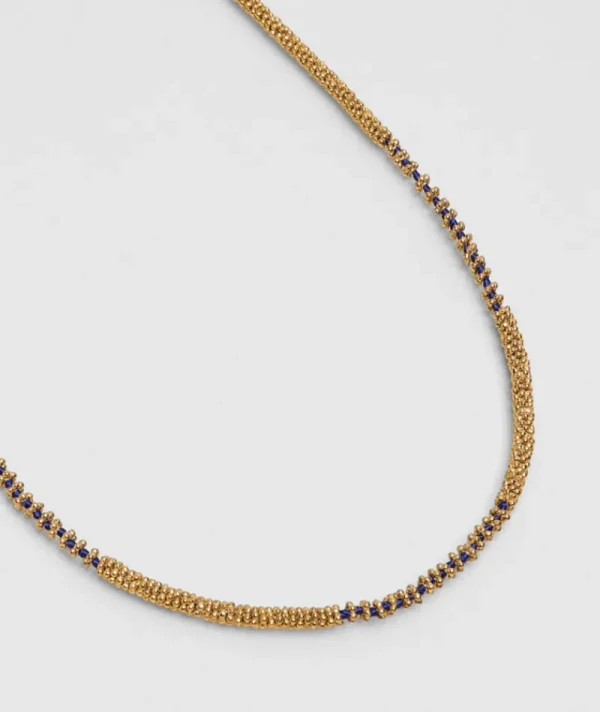 Collier Mala Pompon Bleu^Une A Une Hot