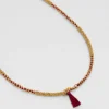 Collier Mala Pompon Bordeaux^Une A Une Discount
