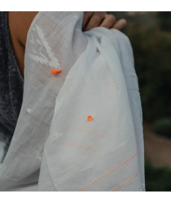 Foulard coton orange^Une A Une Sale