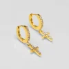 Mini creoles croix zircons^Une A Une Discount