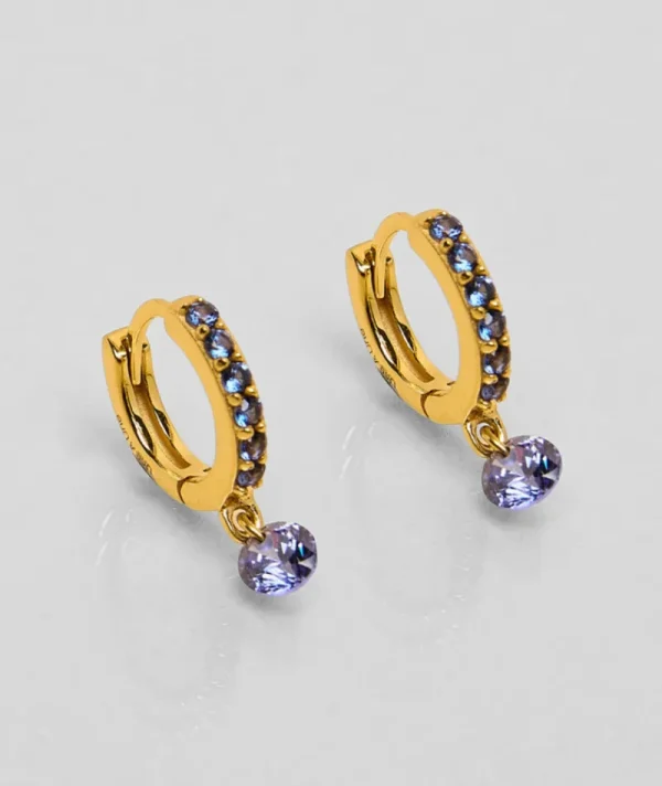 Mini Créoles Goutte D'eau Tanzanite^Une A Une Hot