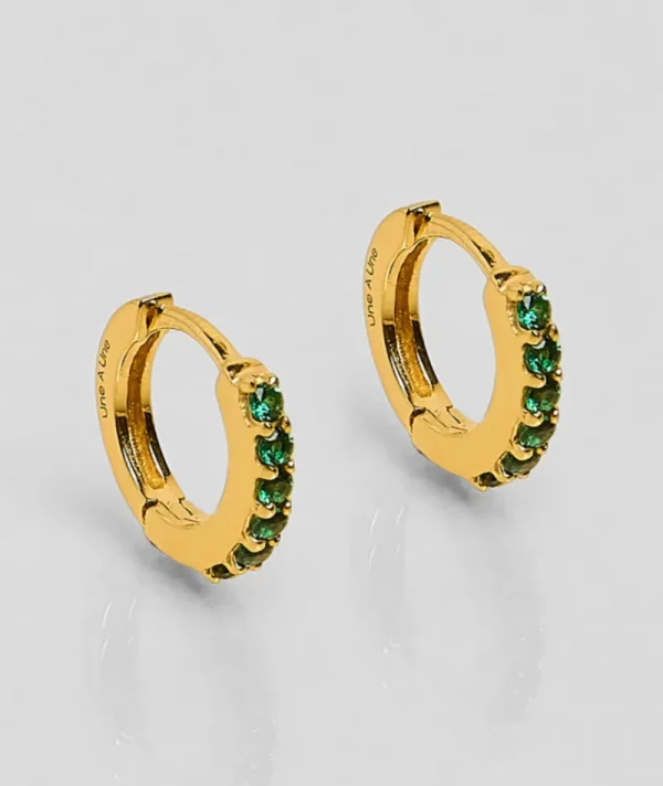Mini Créoles Zircons Vert^Une A Une Discount